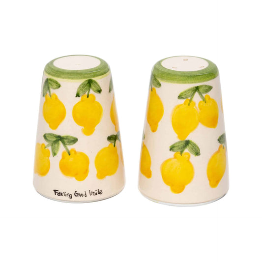 Lemon Splash Handmade Ceramic Salt & Pepper Shakers