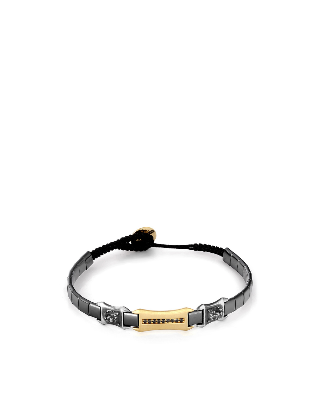 Lion Black Diamond Men’s 14K Gold Bracelet