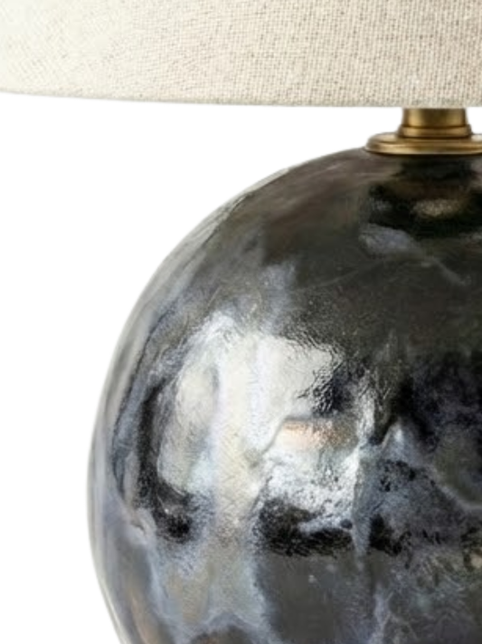 Luna Cone Handmade Black Ceramic Lamp