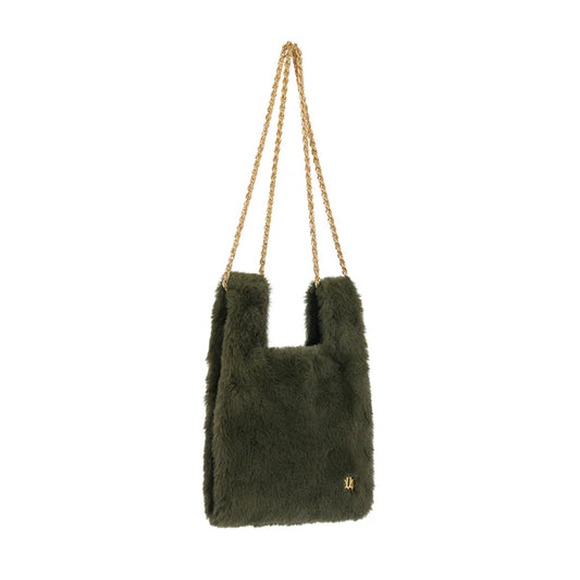 Micro Ines In Khaki Faux Fur