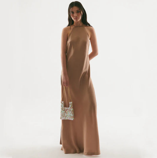 Micro Ines In Soft Pink Sequin-Embellished Tweed