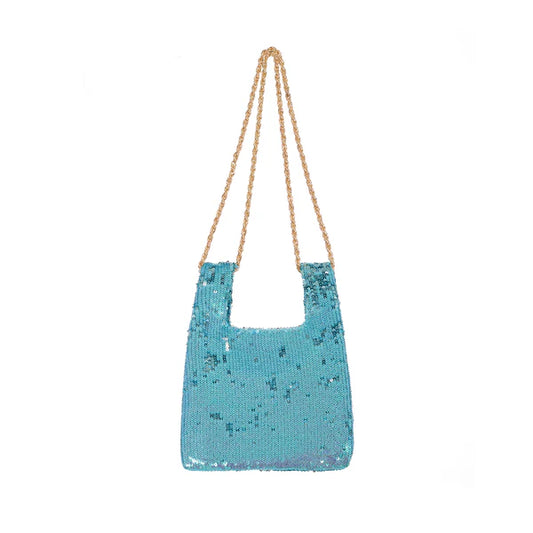 Micro Ines In French Blue/ Turquoise Sequin