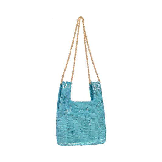 Micro Ines In French Blue/ Turquoise Sequin