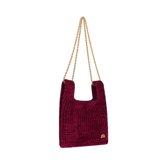 Micro Ines In Vivid Burgundy Silk Velvet