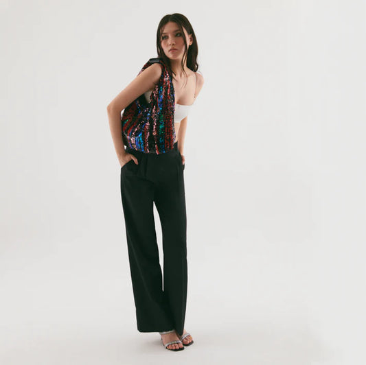 Mini Agnes In Multicolor-Striped Sequin