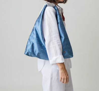 Mini Agnes In Classic Blue Silk