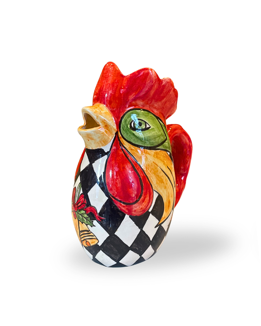 Monochrome Rooster Ceramic Carafe