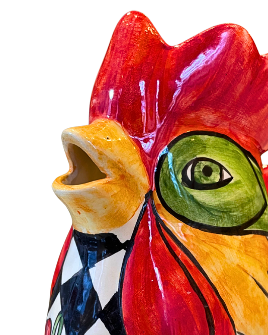 Monochrome Rooster Ceramic Carafe