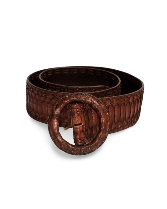Nathalie Italian Python Leather Belt