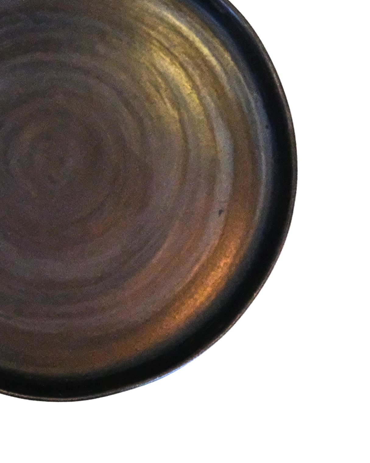 Obsidian Shine 20 cm Abstract Handmade Ceramic Plate