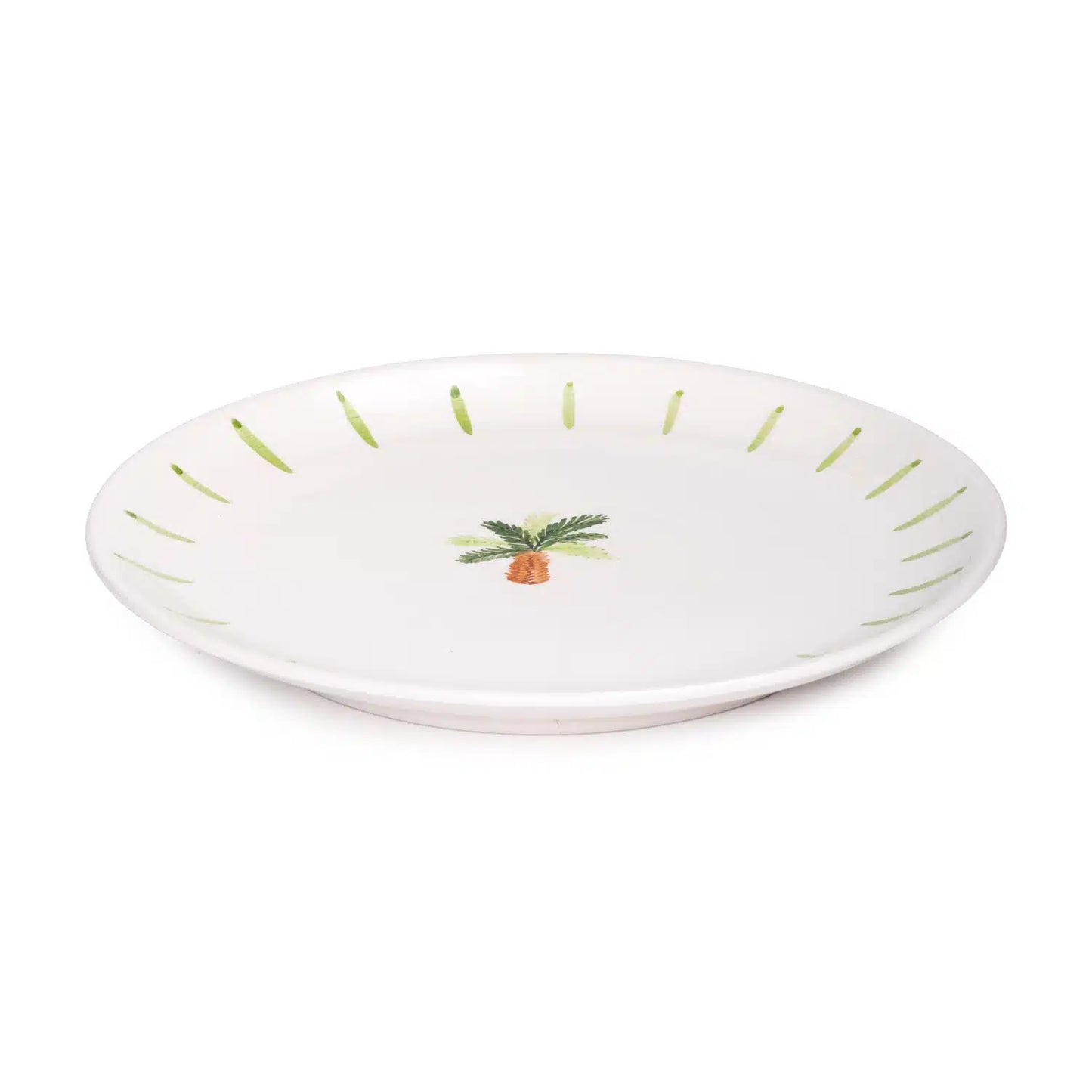 Palm Beach Handmade Ceramic Dinner Plate with Stripes (25 cm)