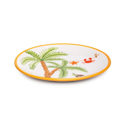Palm Beach Handmade Ceramic Orange Dessert Plate (18 cm)