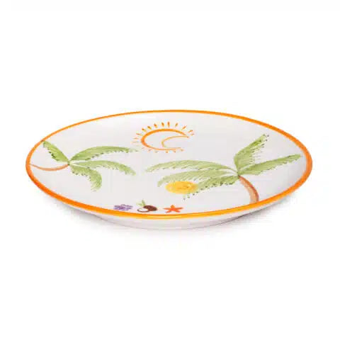 Palm Beach Handmade Orange Ceramic Dinner Plate (25 cm)