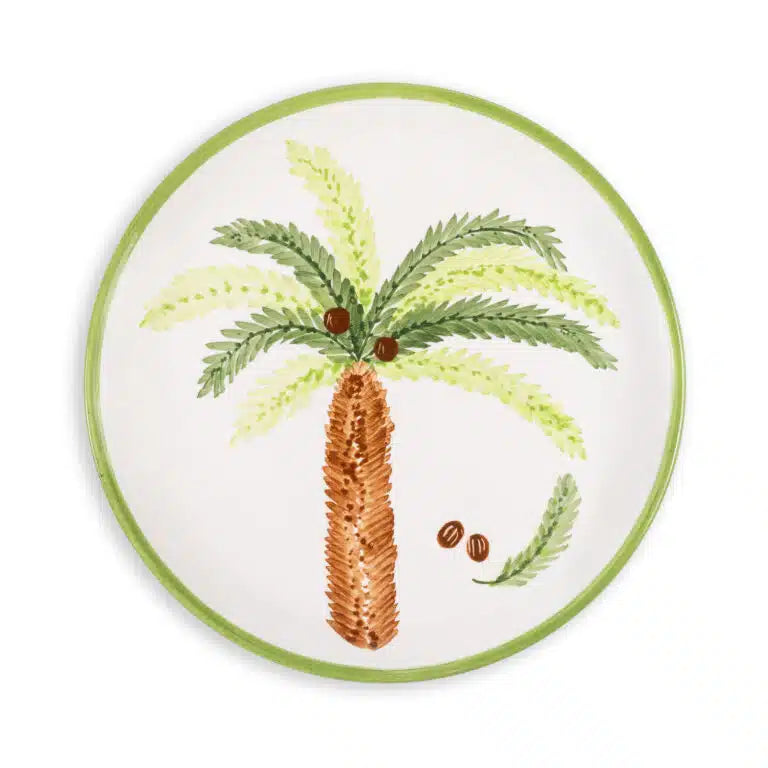 Palm Beach Handmade Green Ceramic Dinner Plate (25 cm)