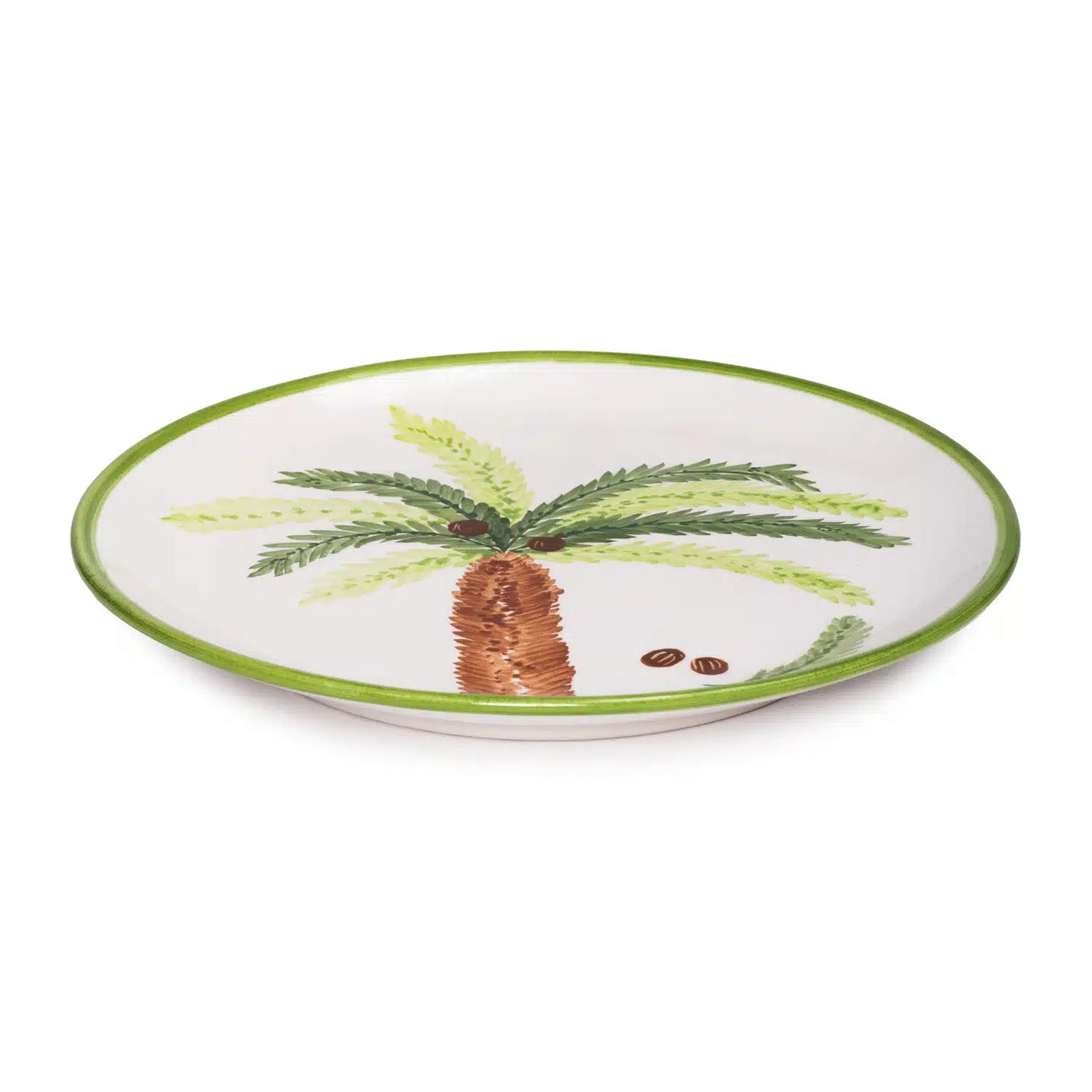 Palm Beach Handmade Green Ceramic Dinner Plate (25 cm)