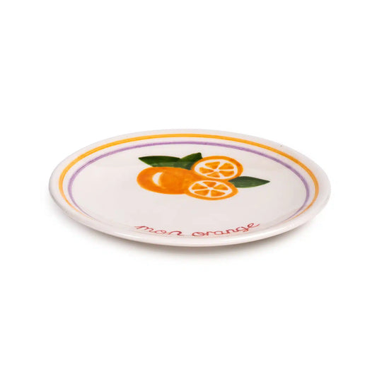 Petite Orange Handmade Ceramic Dessert Plate (18 cm)
