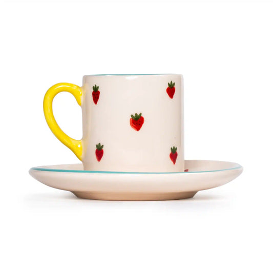 Petite Berry Handmade Ceramic Coffee Cup Set