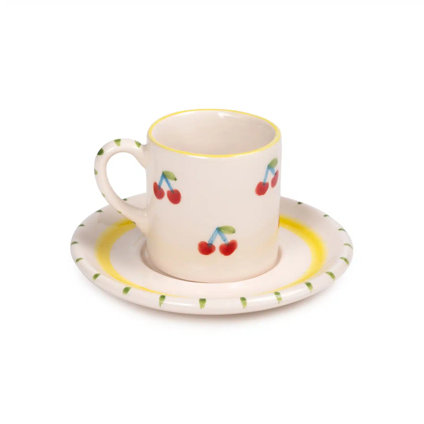 Petite Blue Berry - Cherry Handmade Ceramic Coffee Cup Set