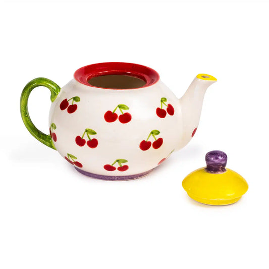 Petite Cherry Handmade Ceramic Large Teapot