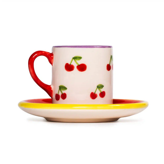 Petite Cherry Handmade Ceramic Coffee Cup Set
