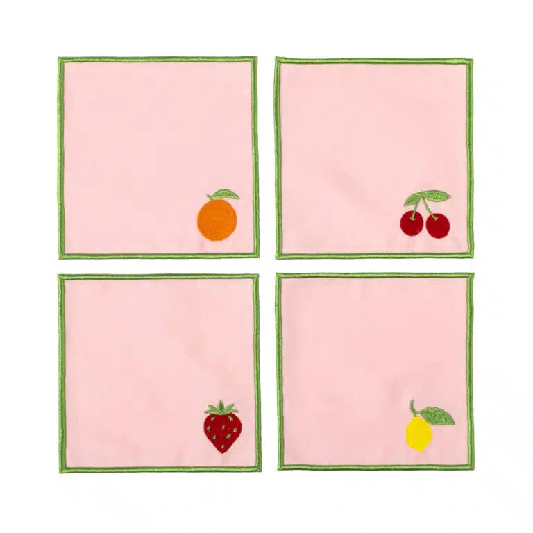 Petite Handmade Cocktail Napkin Set of 4