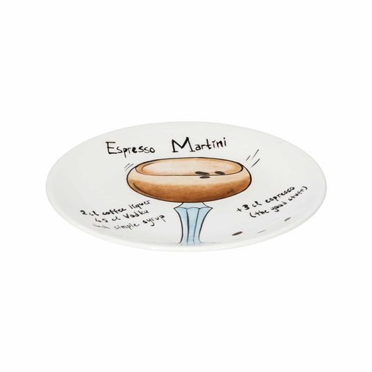 Espresso Martini Pop-Up Cocktail Handmade Ceramic Plate 15 cm