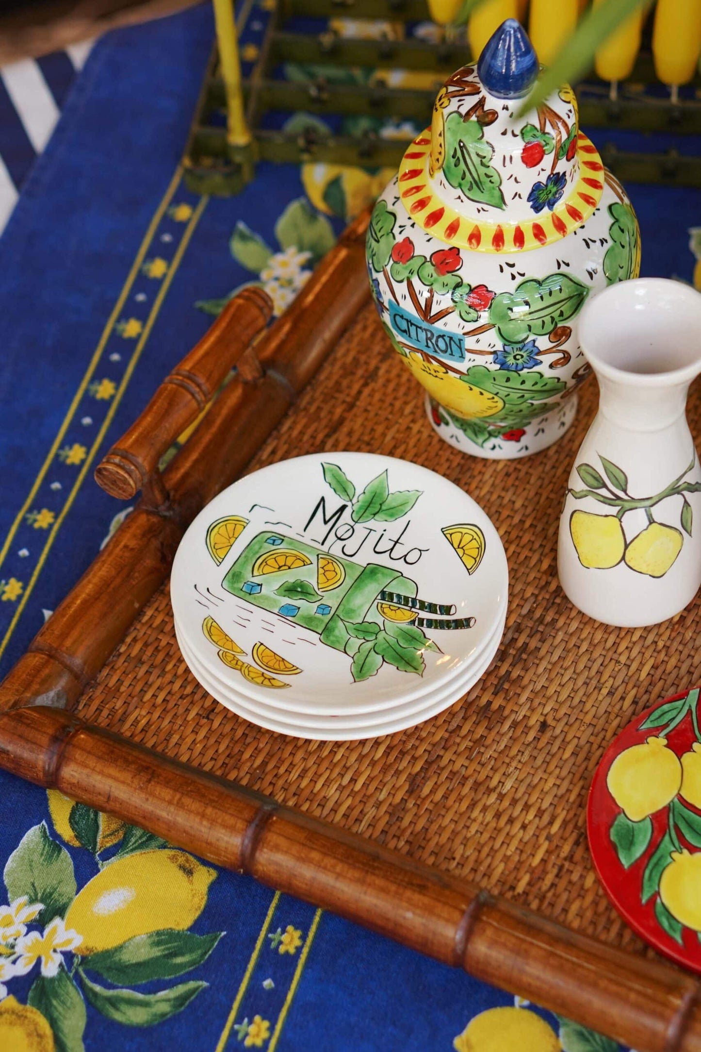 Classic Mojito Pop-Up Cocktail Handmade Ceramic Plate 15 cm
