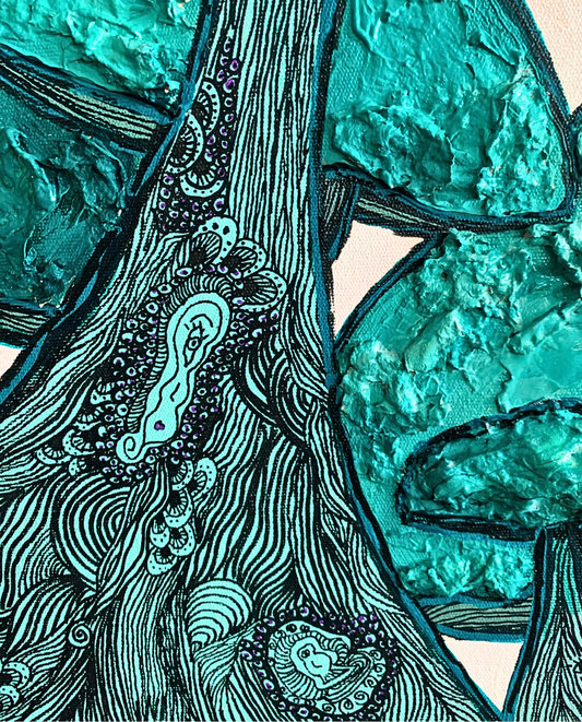 Re-Born 90x115cm Signature Mixed Media Fungi Artwork