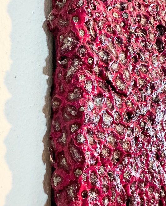 Red Moss 50x50cm 3D Eco-Organic Mixed Media Painting