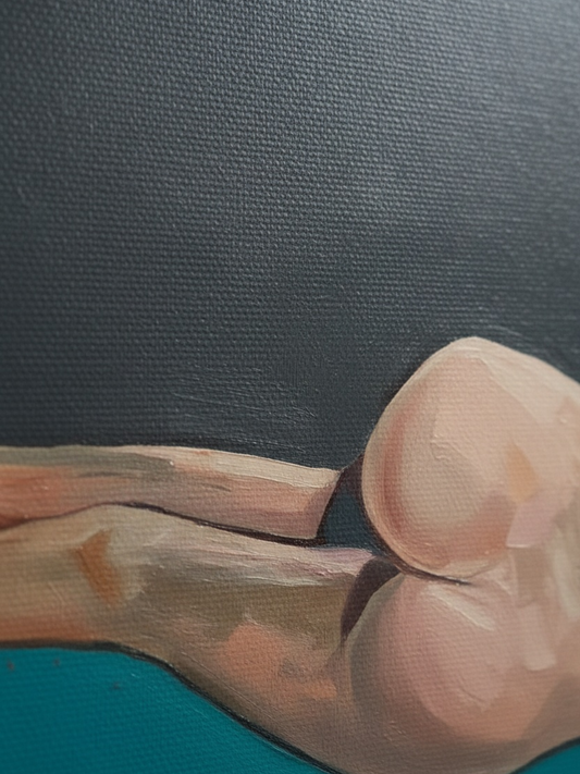 Resting Nude - 100×50cm Figurative Contemporary Expressionism Oil Painting