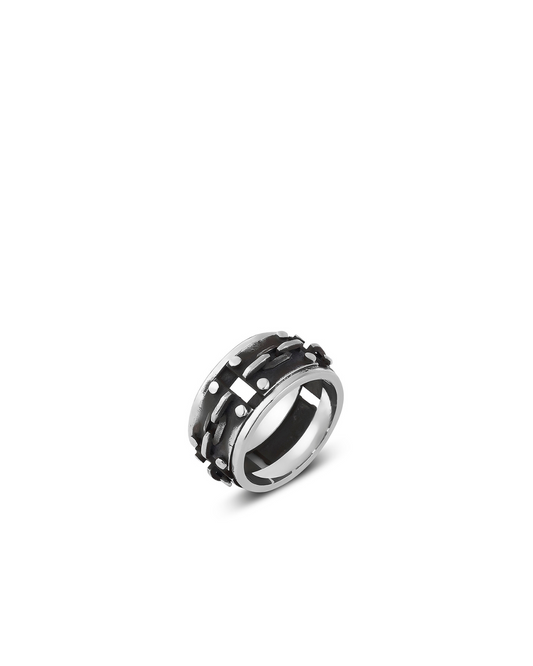 Rivet Chain Men’s Silver Ring