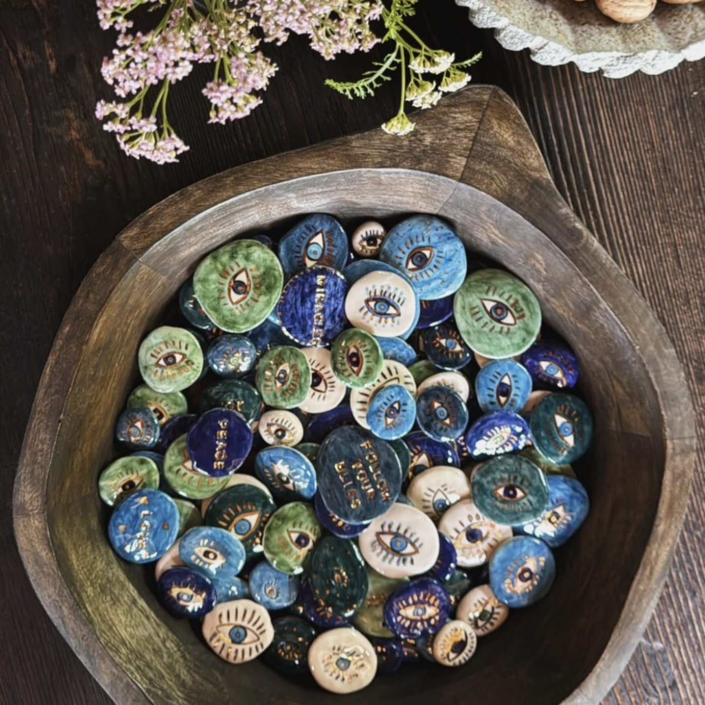 Motivasyon Set — Handmade Ceramic Decorative Eye Beads (100 Pieces)