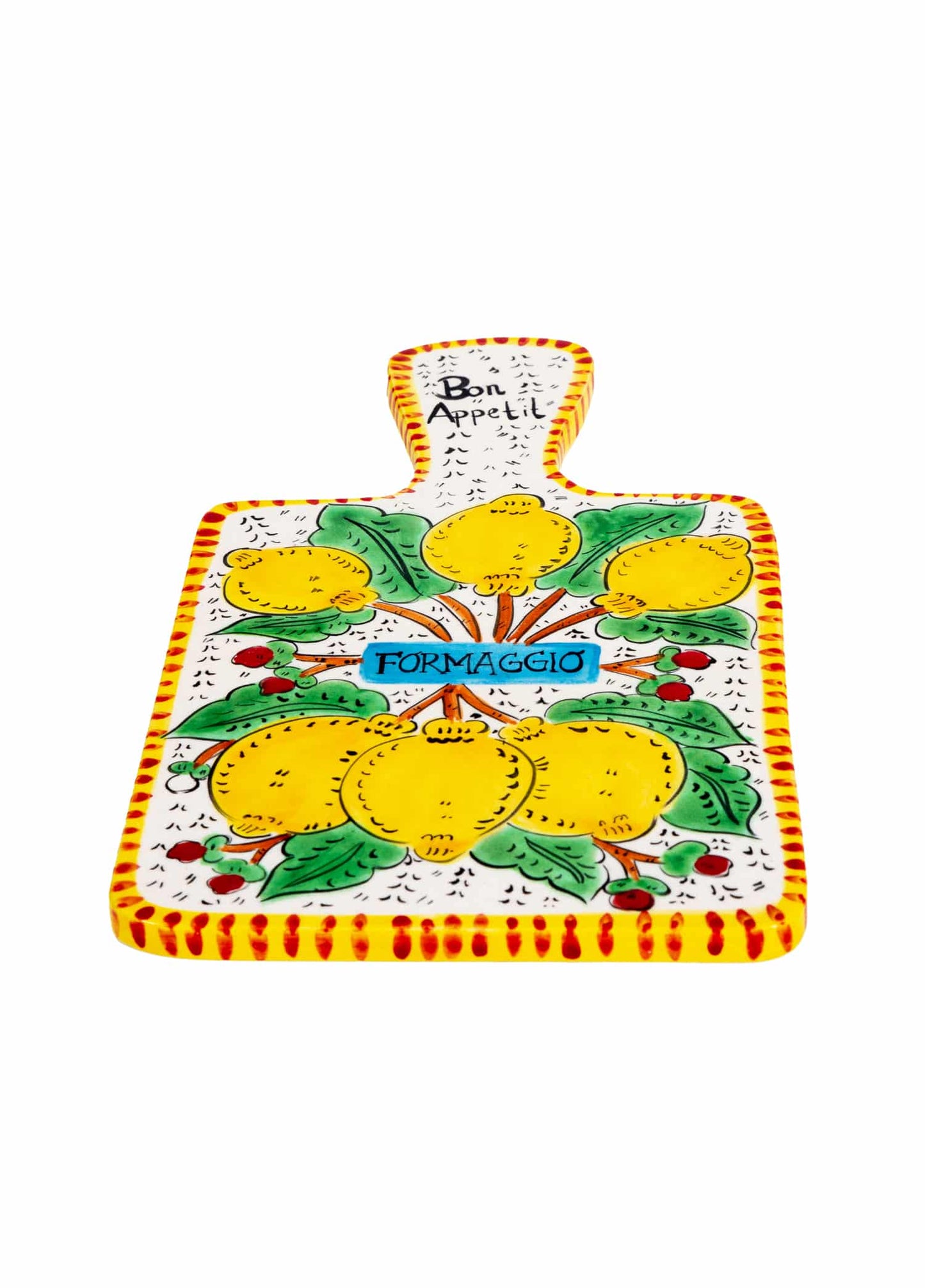 Sicilian Lemon Handmade Ceramic Cheese Serving Plate (30 cm)