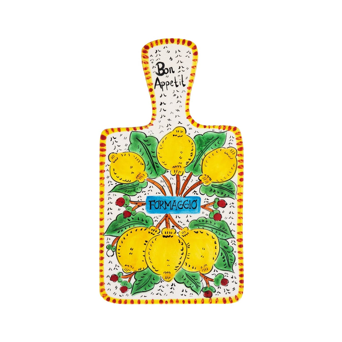 Sicilian Lemon Handmade Ceramic Cheese Serving Plate (30 cm)