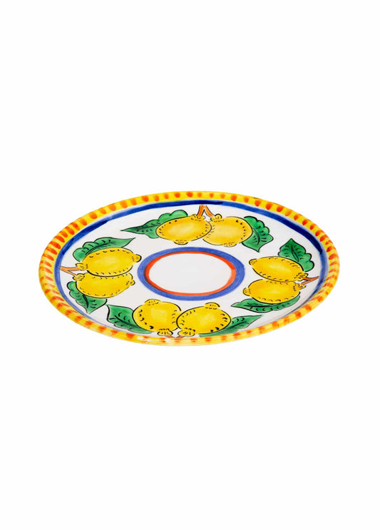 Sicilian Lemon Handmade Ceramic Dessert Plate (22 cm)