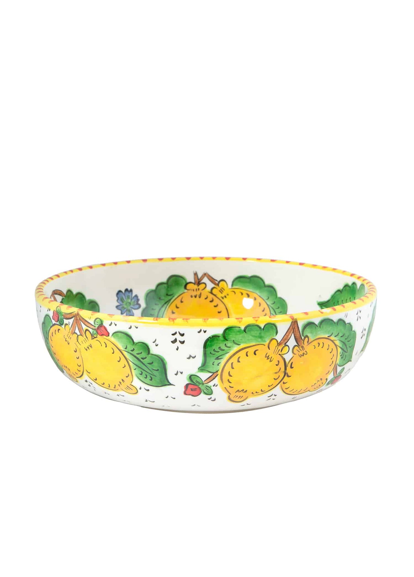 Sicilian Lemon Handmade Ceramic Salad Bowl (25 cm)