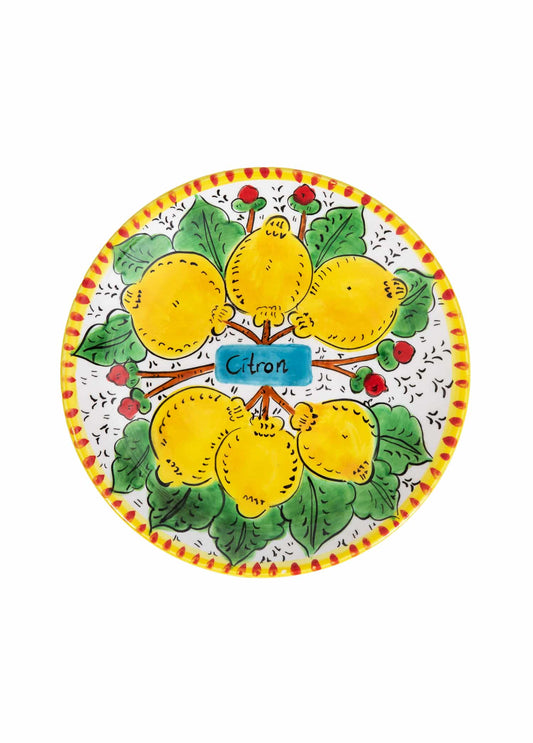 Sicilian Lemon Handmade Ceramic Cake Stand (18 cm)