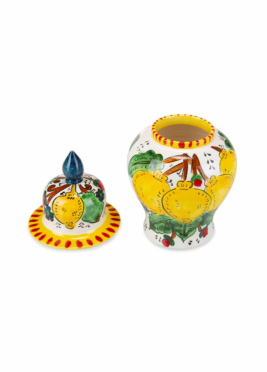 Sicilian Lemon Handmade Decorative Small Ceramic Vase (25 cm)