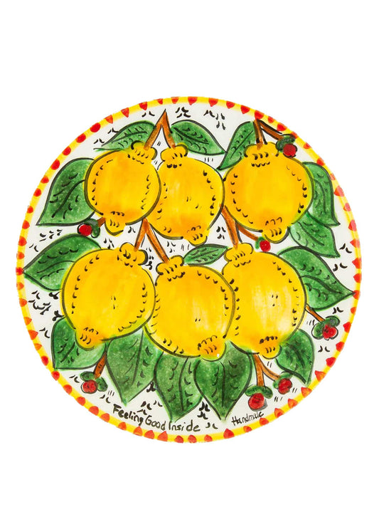 Sicilian Lemon Handmade Ceramic Mini Cheese Plate (15 cm)