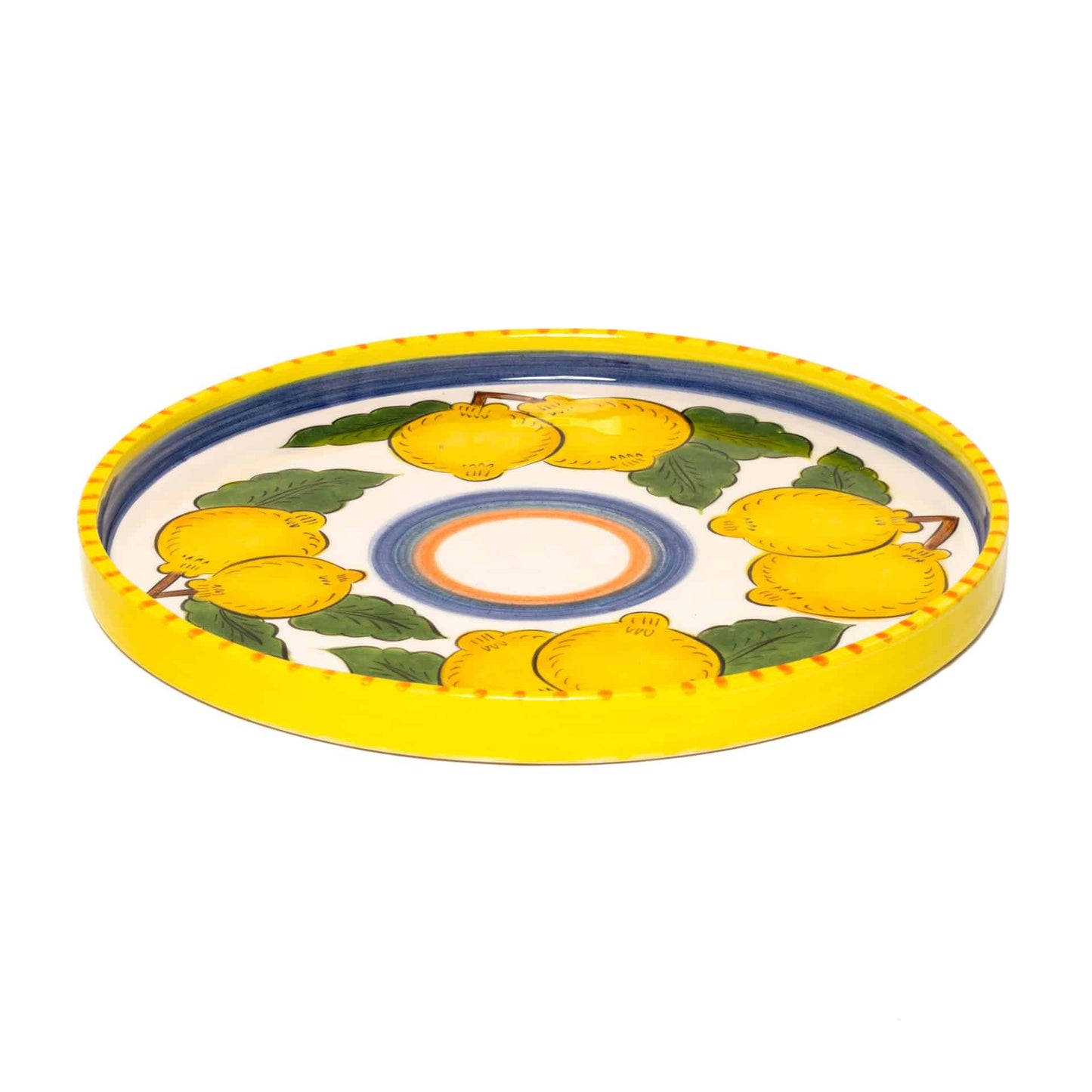 Sicilian Lemon Handmade Round Ceramic Tray