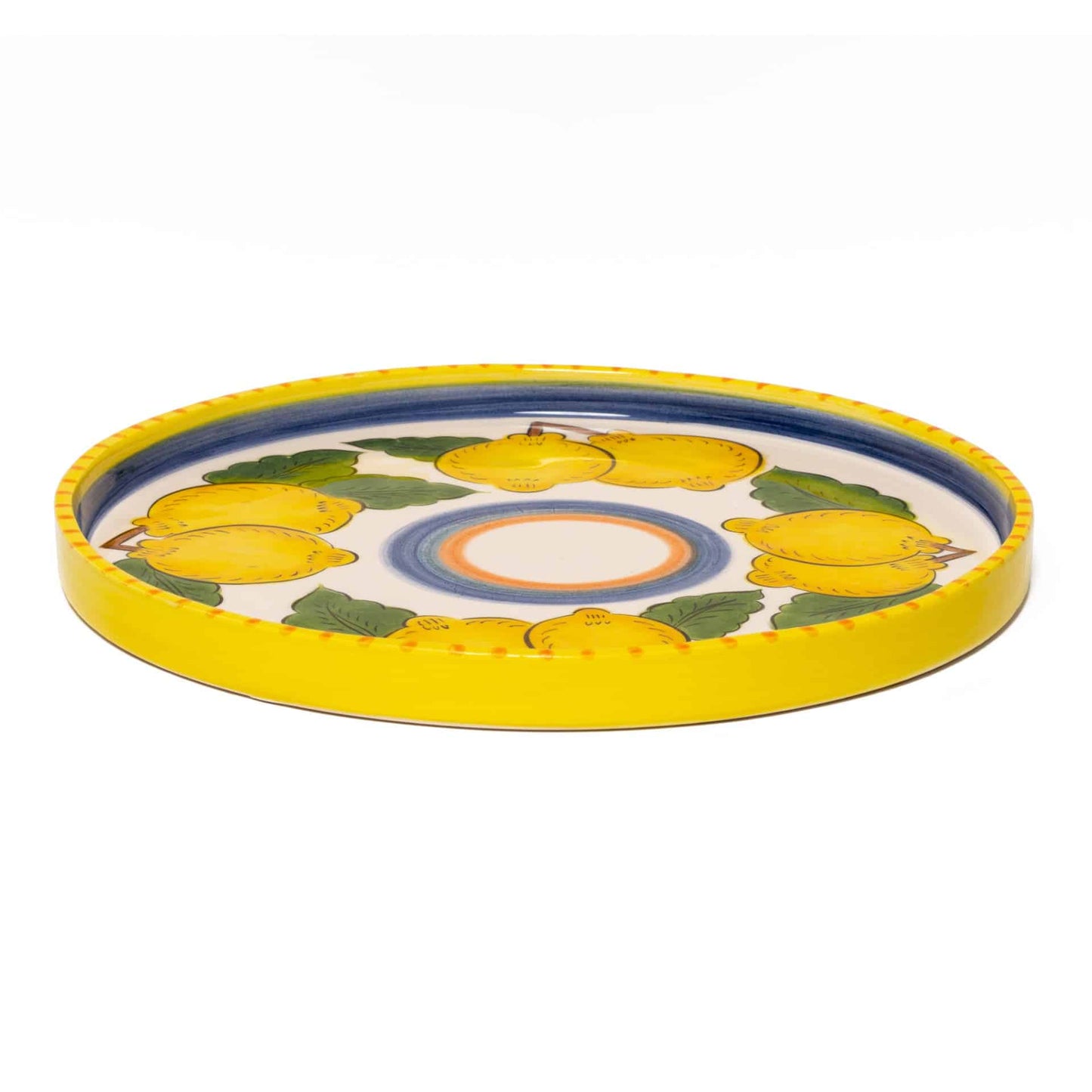 Sicilian Lemon Handmade Round Ceramic Tray