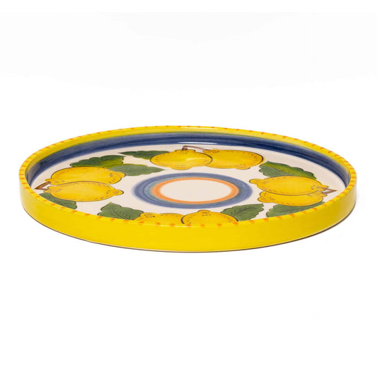 Sicilian Lemon Handmade Round Ceramic Tray