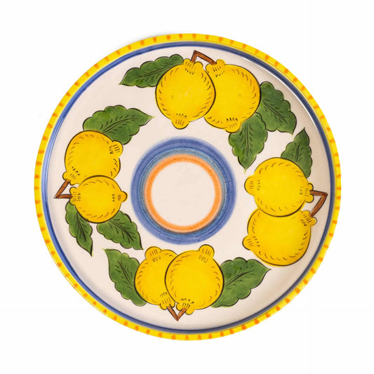 Sicilian Lemon Handmade Round Ceramic Tray