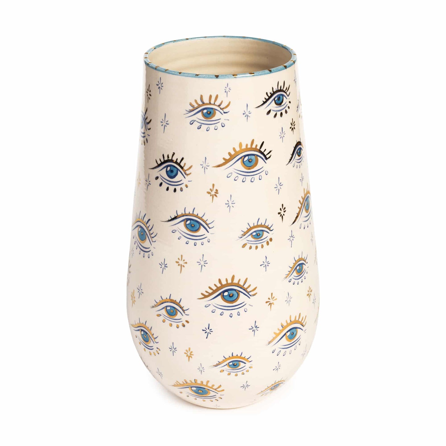 Inner Eye Handmade Signature Eye Ceramic Vase with 24K Gold Detail