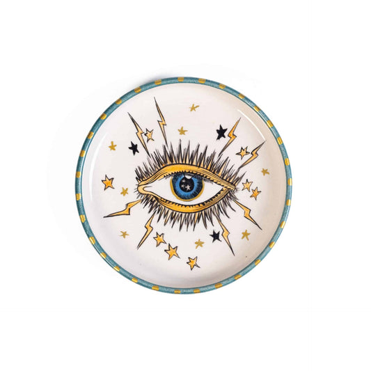 Inner Eye Handmade Signature Eye Green Ceramic Mini Plate