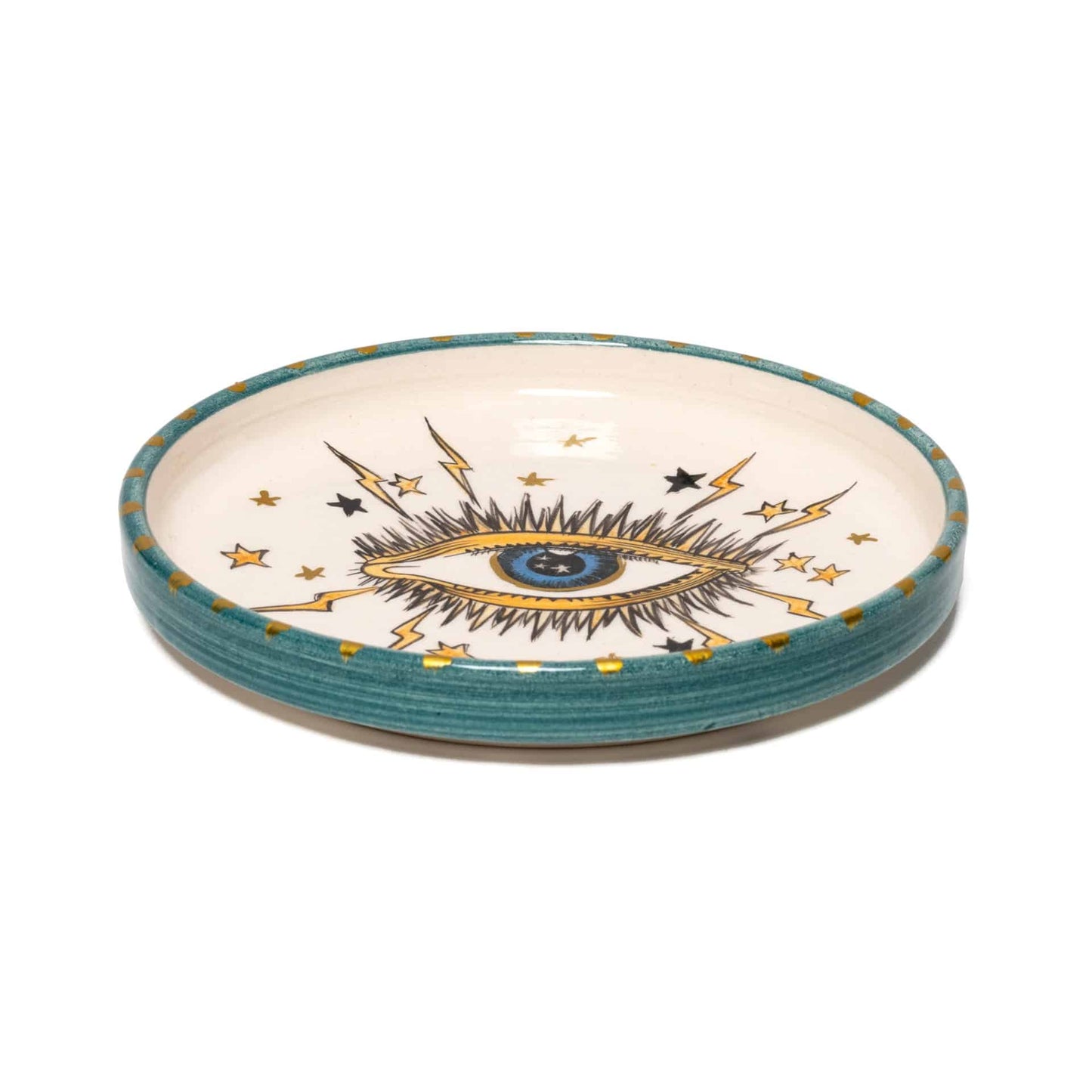 Inner Eye Handmade Signature Eye Green Ceramic Mini Plate