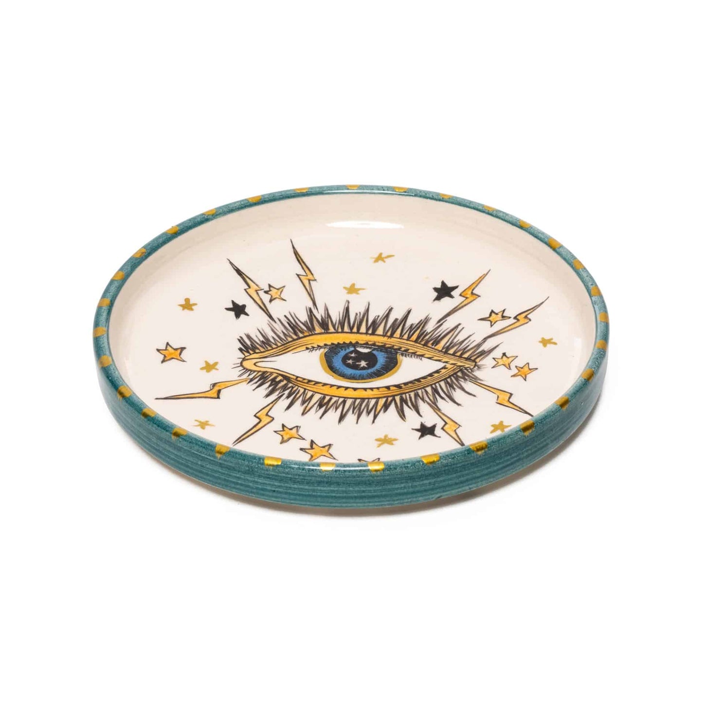 Inner Eye Handmade Signature Eye Green Ceramic Mini Plate