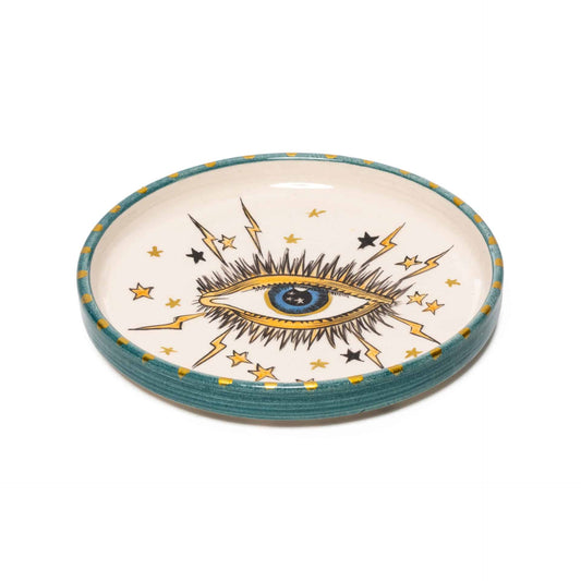 Inner Eye Handmade Signature Eye Green Ceramic Mini Plate