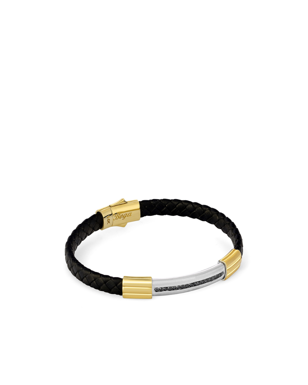 Men’s 14K Gold Bracelet With Black Diamonds