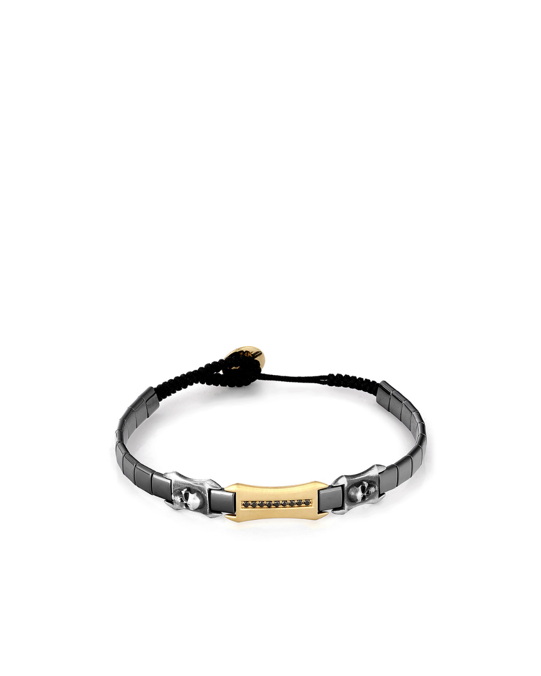 Skull Black Diamond Men’s 14K Gold Bracelet